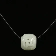 Certified Grade A Green 100% Natural Jadeite Jade Pendant Lucky Bead 路路通 02517