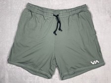 RVCA VA Sport Shorts Men Medium Green 2 in 1 Lined Running Training Workout