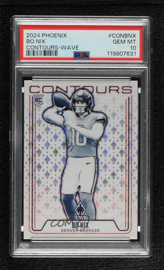 2024 Panini Phoenix Contours Wave Bo Nix #CON-BNX PSA 10 GEM MT w5p