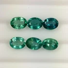 7.51ct Natural Emerald oval (8x6)mm nice bluish green good luster gems lot
