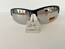 X-Loop Black Half Frame Wrap Around Silver Mirrored Lens Sport Driving Glasses