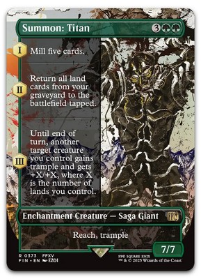 Summon: Titan (Borderless) #373 (NM) Final Fantasy FIN Magic MTG