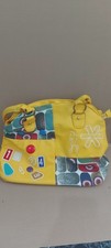 borsa donna, colore giallo in ecopelle e tessuto, capiente e in buone condizioni