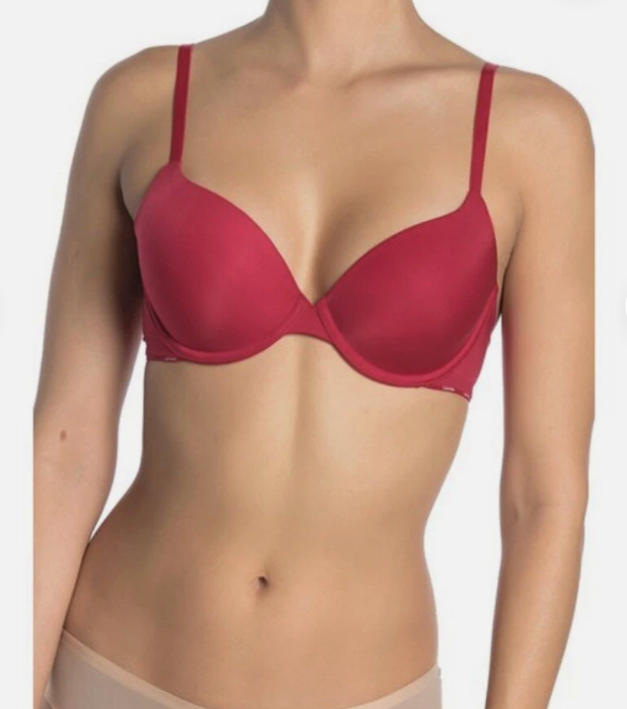 NEW Calvin Klein Genesis Underwire Lined Demi T-Shirt Bra 36C Red QP1520O