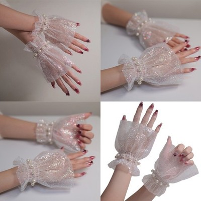 2pack Themed Event Arm Sleeves Stretchable Pearls Oversleeves Mesh Sleeves