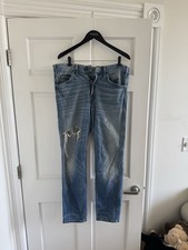 Levis Vintage Clothing LVC 606 Jeans Big E Mens 34x32 Orange Tab Talon Zip Blue