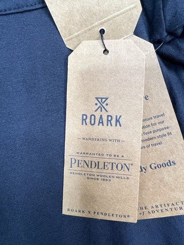 T-shirt Roark X Pendleton SS Pocket nera uomo taglia media nuova con etichetta - Foto 5 di 6