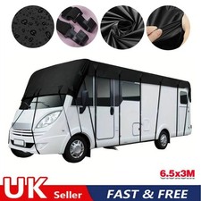 Motorhome Caravan Top Roof Cover Waterproof Heavy Duty Uv Proof  6.5M Black