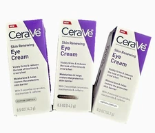 3 Pack CeraVe Skin Renewing Eye Cream For Wrinkles, Under Eye Cream 0.5 oz
