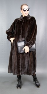 18641 SUPERIOR REAL SAGA MINK COAT FUR SWINGER VERY LONG PELZ BEAUTIFUL SIZE XL