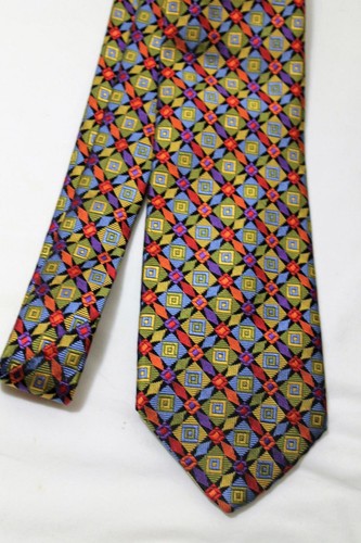 Vintage TOM JAMES Royal Classic Silk Necktie, Cool Geometric Jacquard Design