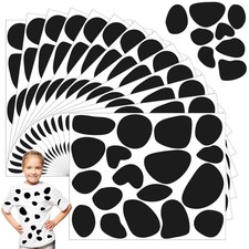 12 Sheets Black Adhesive Felt Circles for Kids Dalmatian Costume, Dalmatian S...