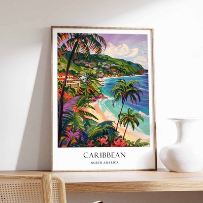 2_Caribbean Poster, Home Decor, Travel Art, North American Wall Art, North Ameri