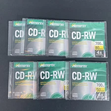 Lot of 7: MEMOREX  CD-RW 700MB, 80 Minutes, 4x Multi Speed All Purpose New/seal