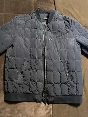 john varvatos Black Quilted Down Bomber Jacket Size Medium