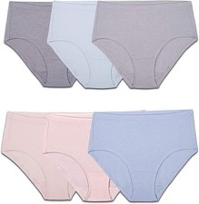Fruit of the Loom Women's Soft Modal Underwear Low Rise Brief 6 Pack