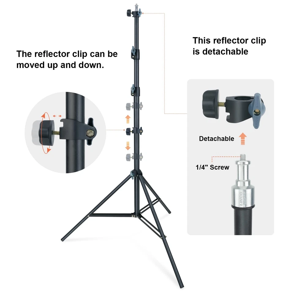 Lincostore 90“ / 7.5ft Studio Photography Photo Light Stand/Reflector Panel - Image 4 of 4