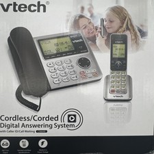 VTech CS6649 DECT 6.0 Expandable Corded Cordless Phone with Answering System