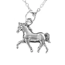 Pewter 3D Horse Necklace or Charm Only • Equestrian Gift • Choice of Chain