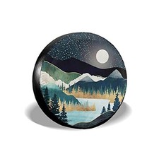 Abstract Mountains Deer Lake Landscape Spare Tire Cover Wheel Protectors