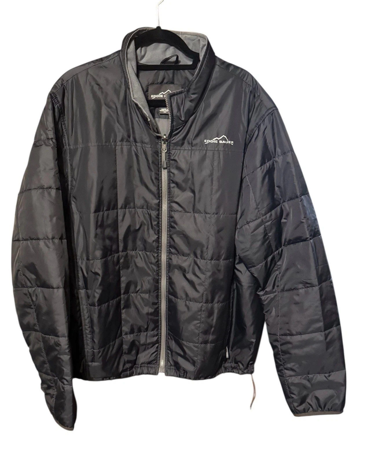 Eddie Bauer Jacket Coat Black Puffer Poly Lightweight Insulated Sz 2XL XXL Tub6