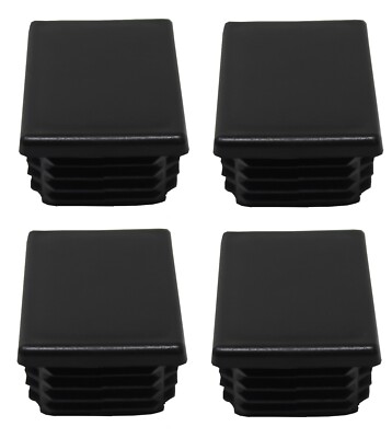 Black Plastic 2''x3 inch Rectangle Universal Tubing End Cap Plug Insert