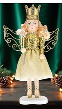 14  Sugar Plum Fairy Gold Princess Angel Ballerina Christmas Wooden Nutcracker