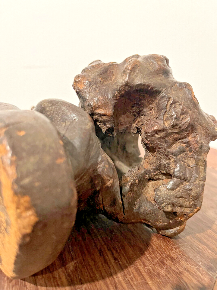 Old Chinese burlwood brushpot on stand eBay