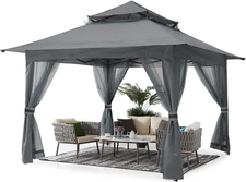 Pop up Gazebo 13X13 - Outdoor Canopy Tent with Mosquito Netting for Patio Garden