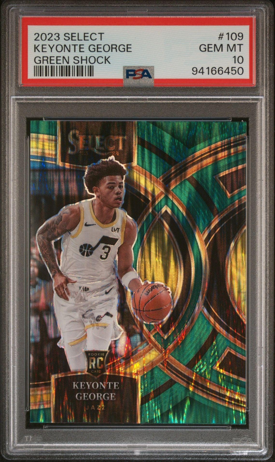 2023-24 Panini Select #109 Keyonte George Green Shock Prizms PSA 10