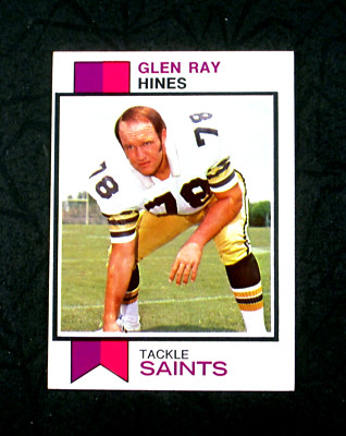 1973 TOPPS SET BREAK #432 GLEN RAY HINES New Orleans Saints VG-EX (mis-cut)