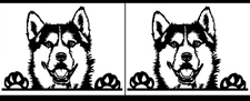 Husky TWO Black Vinyl Decals Car Truck Window Laptop Notebook Tablet Tumbler