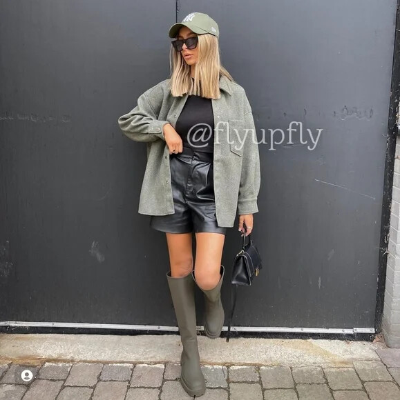 green shacket zara