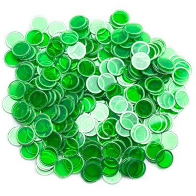 Green Magnetic Bingo Chips 3/4'' Size- Bag of 100