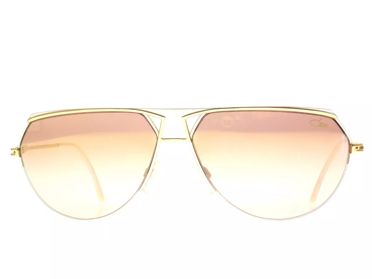 Cazal 974 Gold White Mirrored Unworn Deadstock Vintage Sunglasses