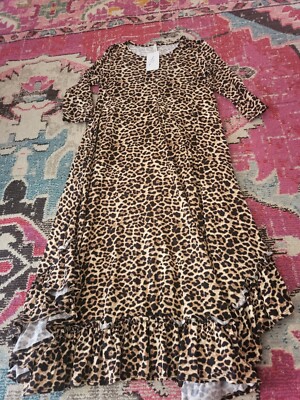 NEW NWT You Drive Me Wild Maxi Cheetah Print dress womens M Celeste soft ss
