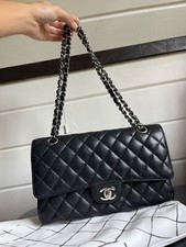 chanel double flap classic medium bag caviar