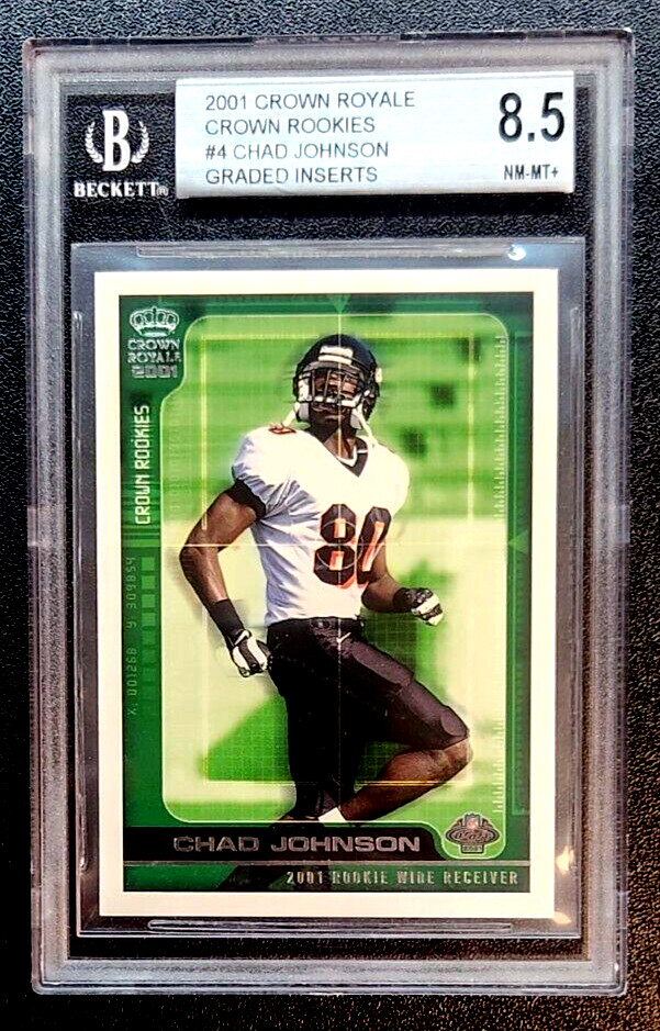 2001 Crown Royale #4 -Chad Johnson (RC) Crown Rookies /2500 BGS 8.5