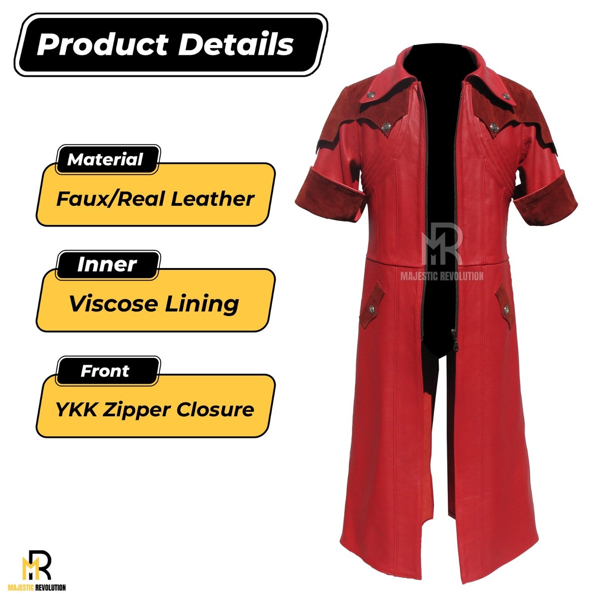 Devil's May Cry 4 Dante Real Leather Handmade Gaming Cosplay