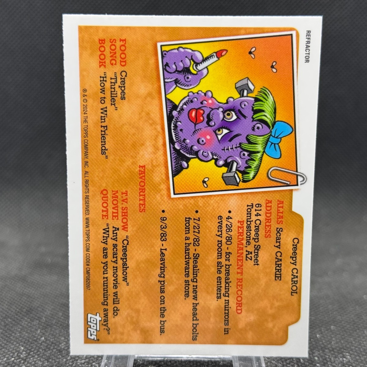 2024 Topps Chrome Garbage Pail Kids S7 Tia Pot Refractor #AN