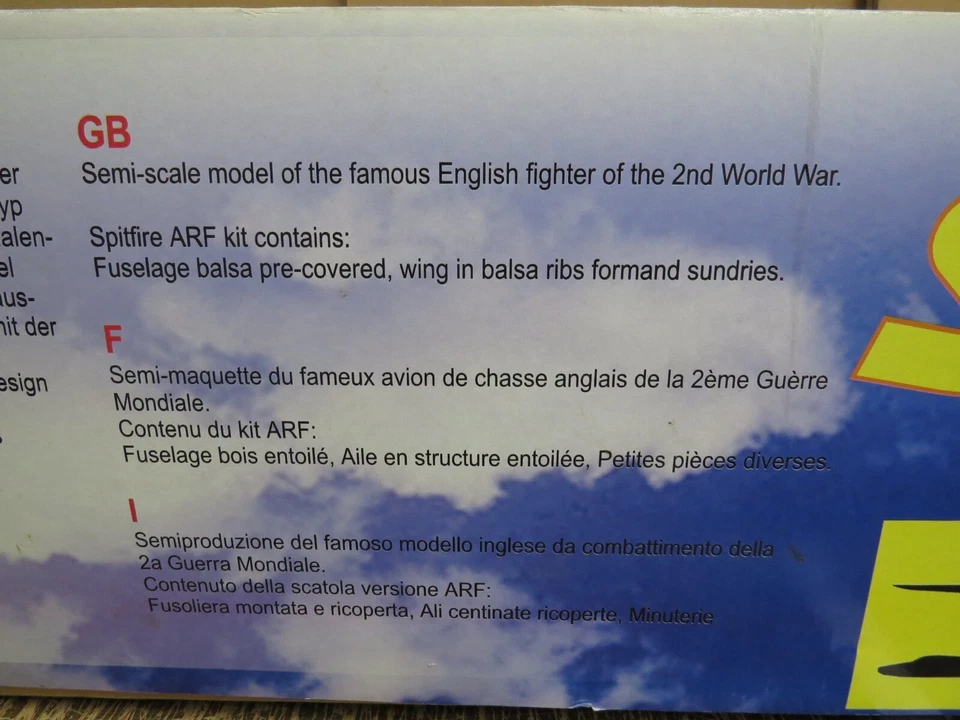 Jamara Germany ARF Spitfire RC WWII War Plane 65.3" 1660mm WS 4.63 Lb - Image 2 of 4