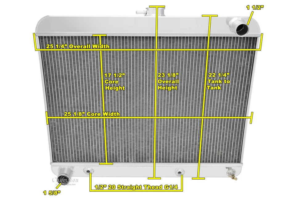 2 Row Discount Champion Radiator for 1963 1964 1965 Buick Riviera V8 Engine - Imagem 3 de 4