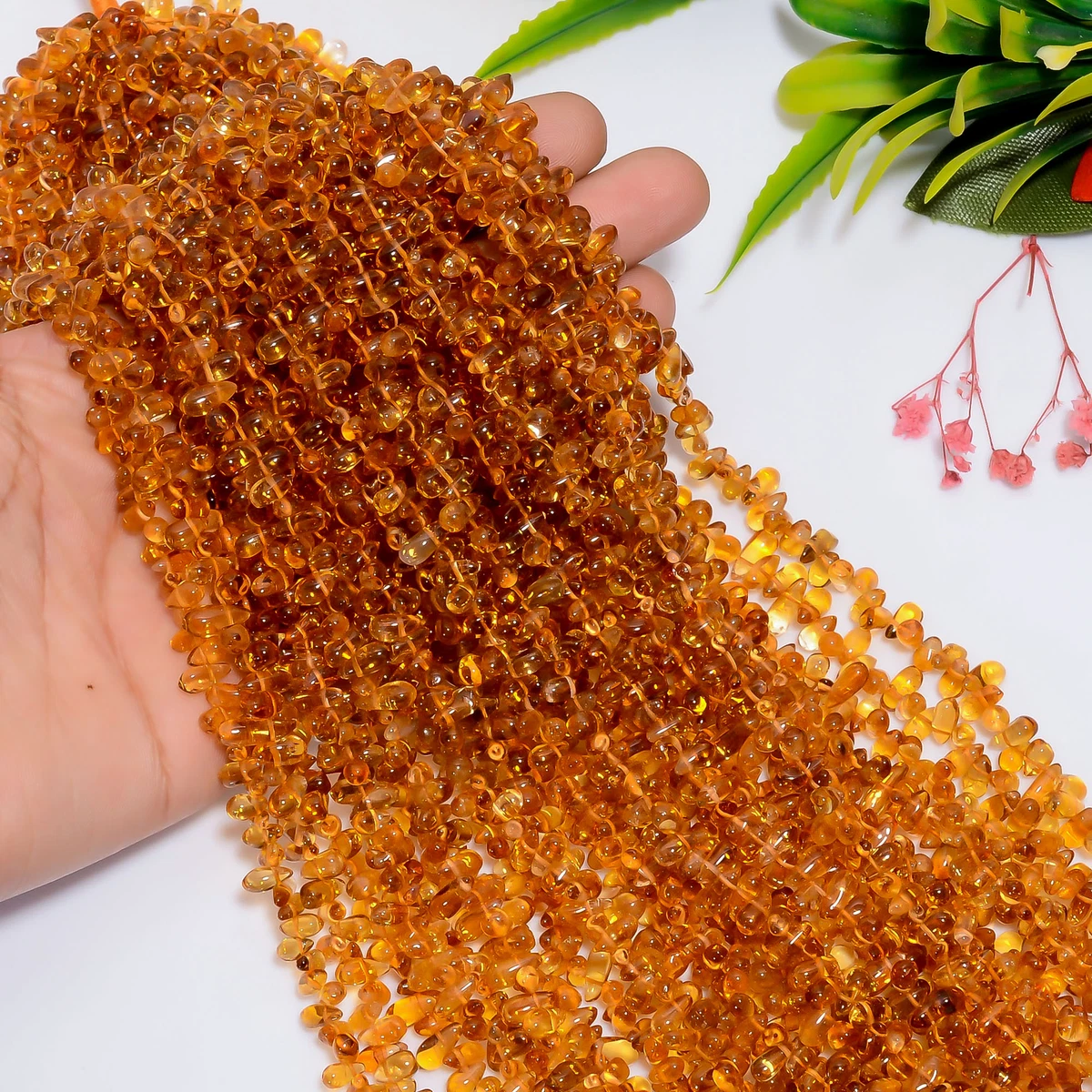 Natural Citrine Gemstone Teardrop Smooth Beads 5X4 9X4 mm Strand 12.5" GB-846