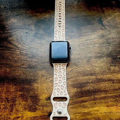 Apple Watch Series 3 42mm Gray Aluminum Case with Black Aluminium Band...