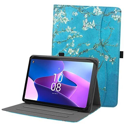 Universal Case for 9-11inch Tablet,Multi-Viewing Angels PU Apricot Flower