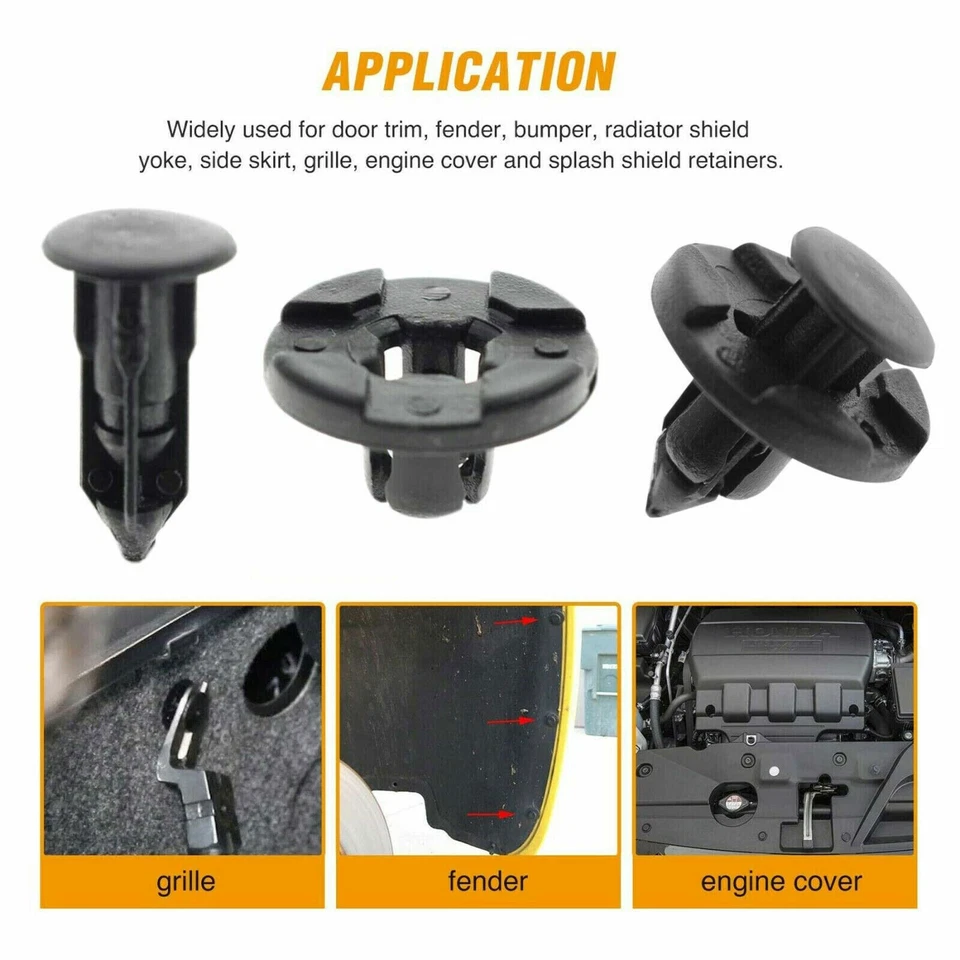 100 пластиковых зажимов для бампера 8 мм заклепки застежки грязевые щитки нажим крыла для NISSAN - Изображение 4 из 4