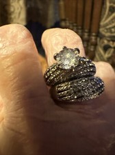 Chic Two Piece Size 7 Ring Set With Cubic Zirconia Stones