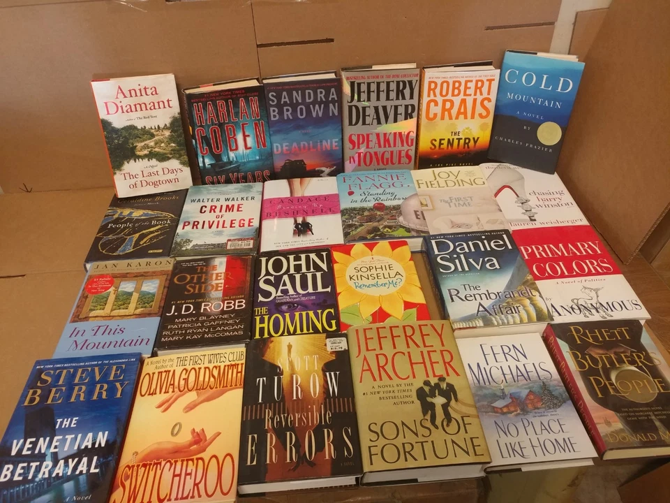 Lot of 10 LBS Hardcover FICTION Literature Thriller Romance MIX GENRE BOOK SET Foto 4 de 4