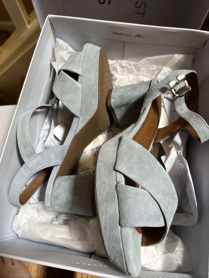 Salto feminino aerossóis câmara azul empoeirado tamanho 10 largura novo na caixa - Imagem 4 de 4