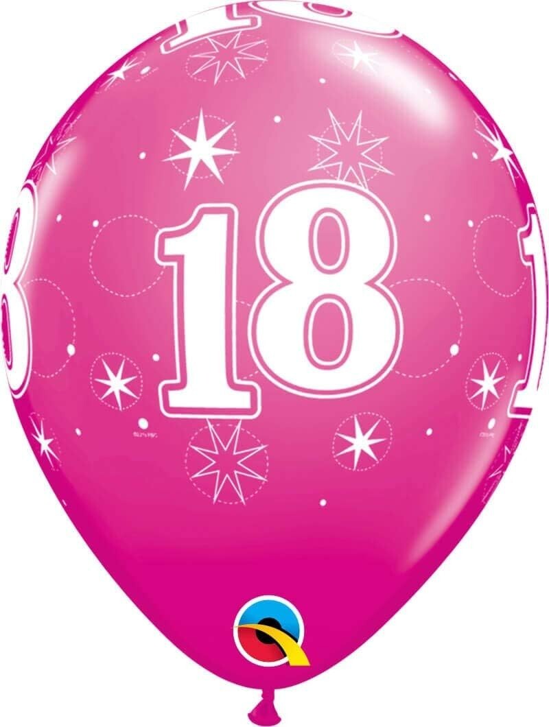 18th Birthday Pink Diamond Latex Balloon 11Inch 25 pack